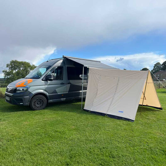 GlanopyPLUS: Van Sun Canopy and Universal Porch for glawnings and bell tents with roll down door