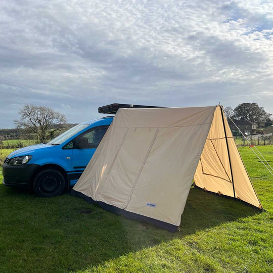 GlanopyPLUS: Van Sun Canopy and Universal Porch for glawnings and bell tents with roll down door