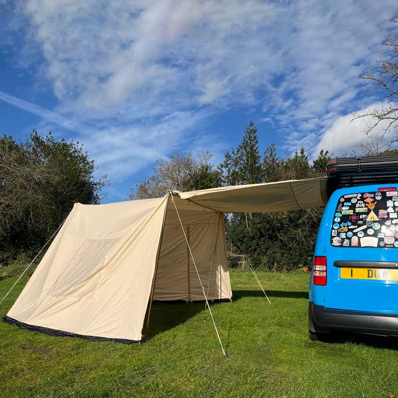 GlanopyPLUS: Van Sun Canopy and Universal Porch for glawnings and bell tents with roll down door