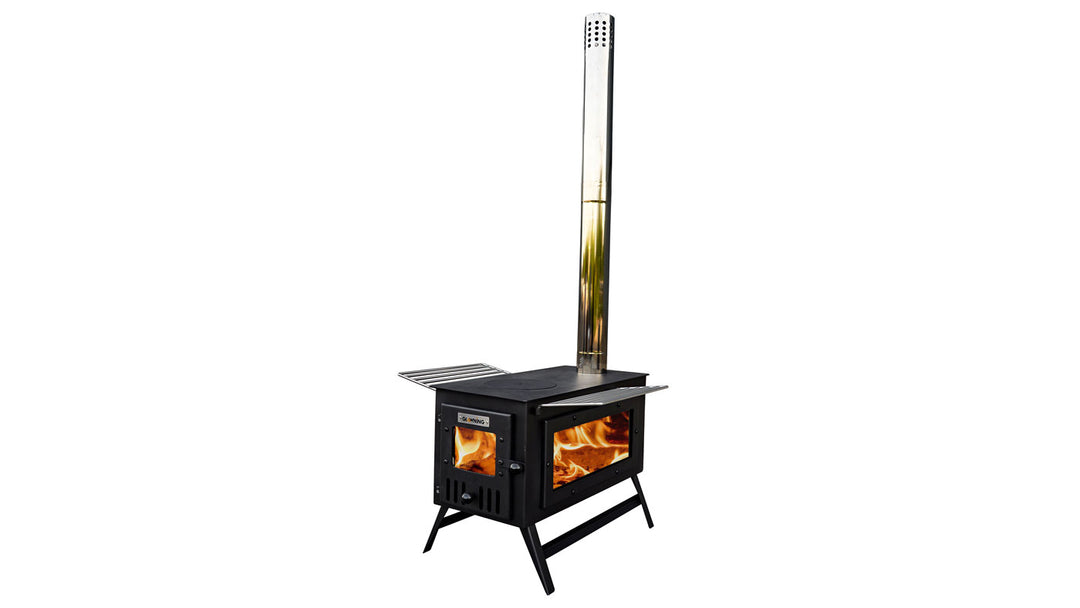 Vista Stove: Portable Woodburner with Carry Bag, Racks, Flue Pieces, Spark Arrestor